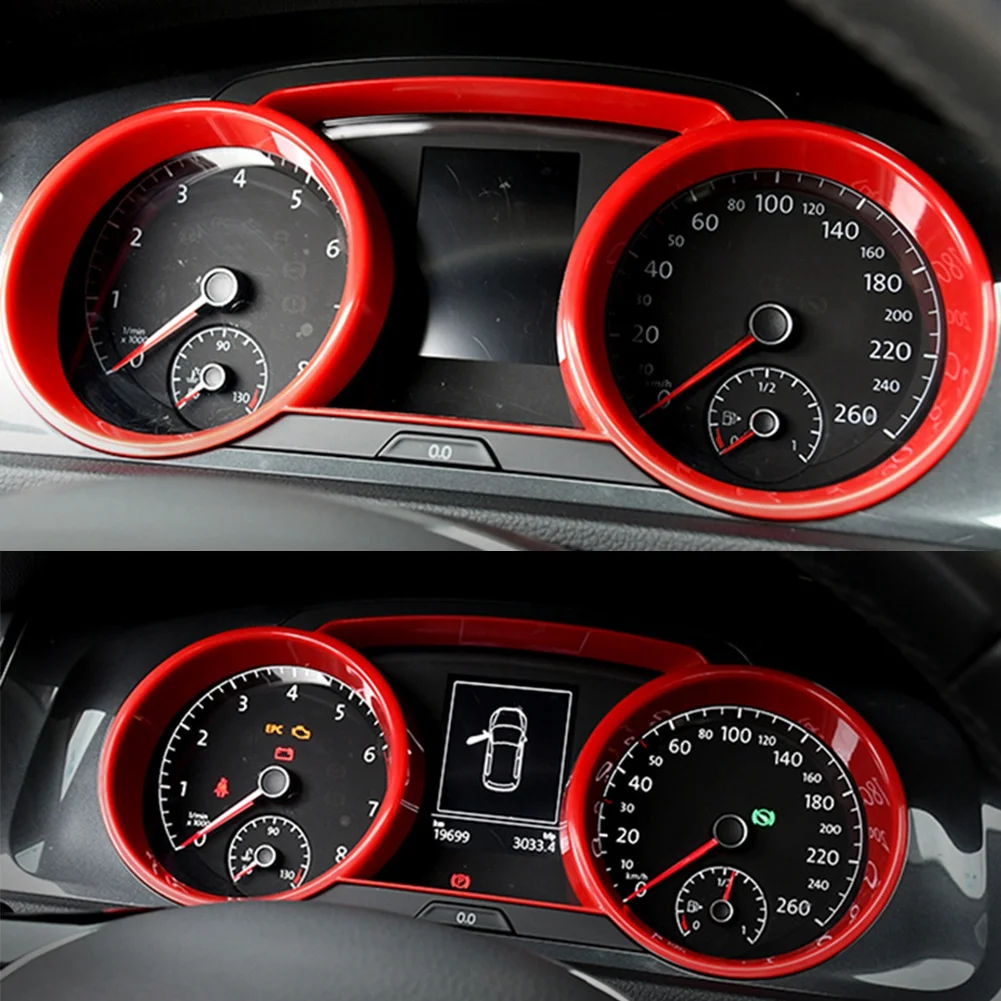 Für VW Golf 7 Tachometer Blende Rot 2-teilig ABS Zubehör