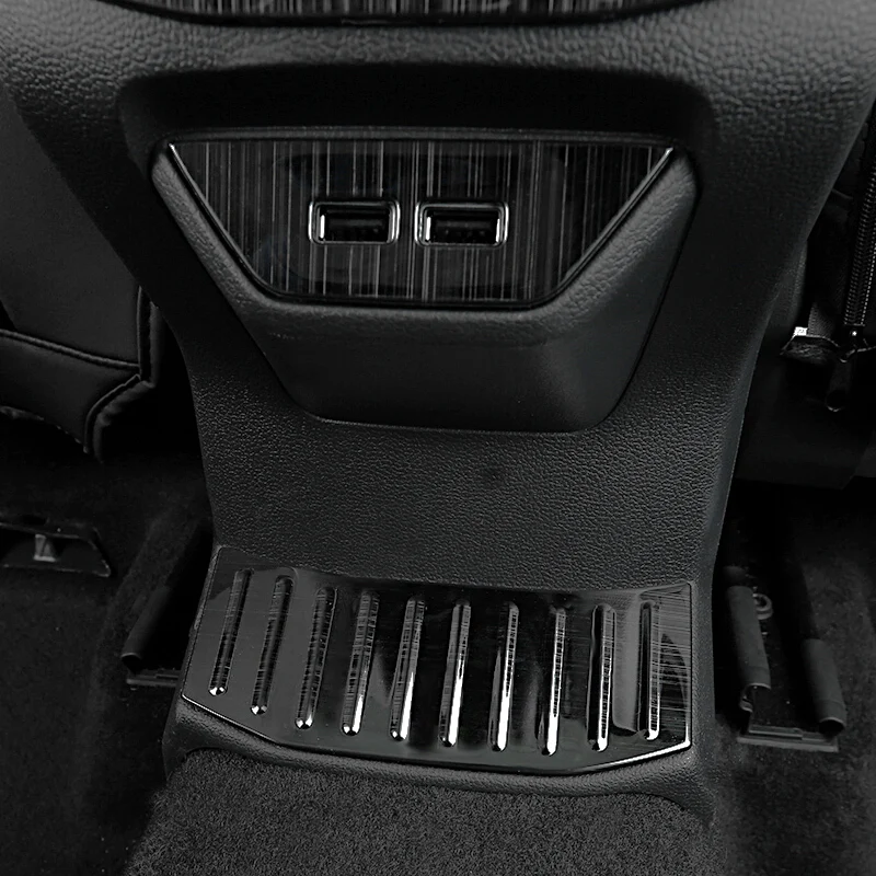 Für VW T-Roc Fond Luftauslass Blende Schwarz Edelstahl