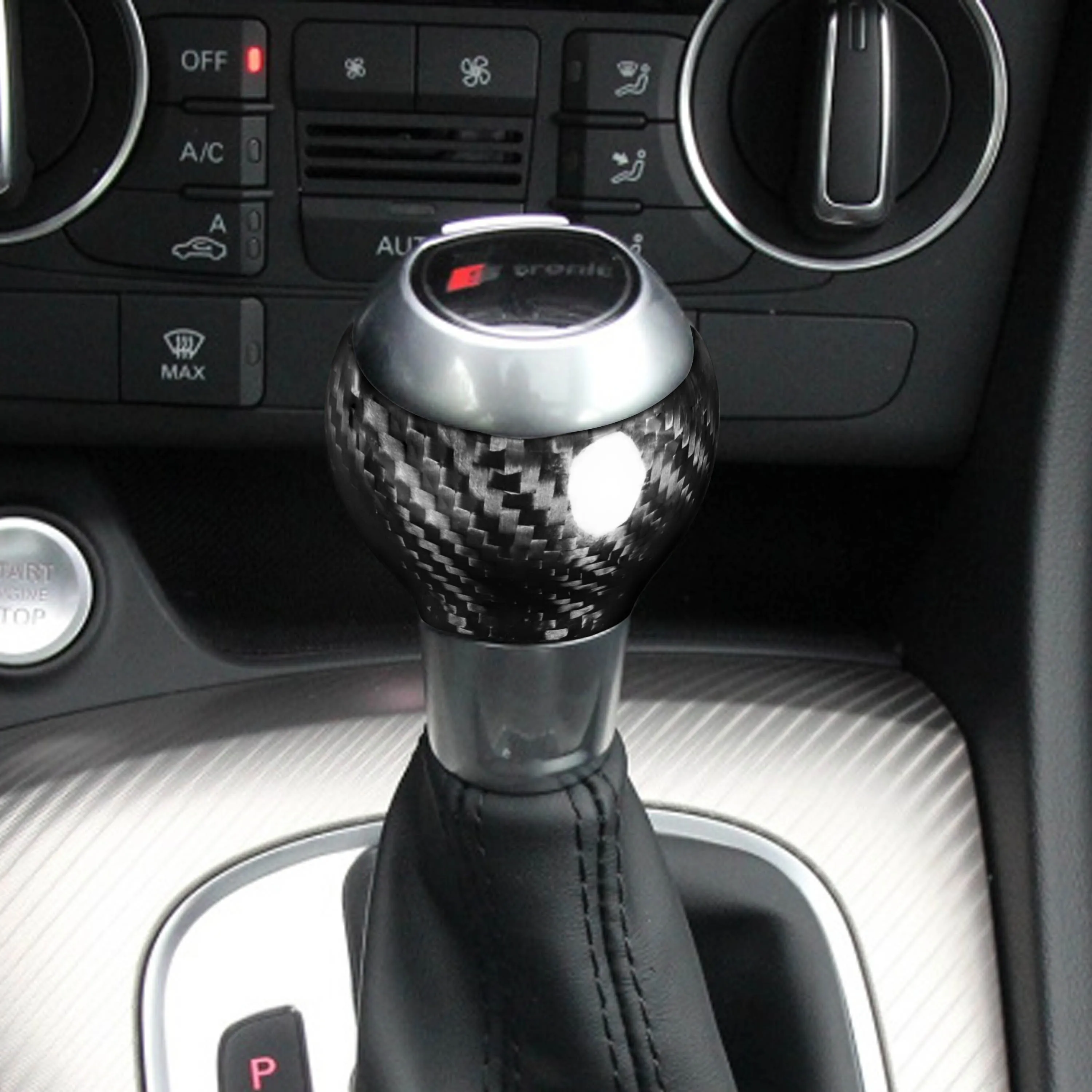 Für Audi Q3 F3 2018-2023 Schaltknauf Blende Carbon Zubehör