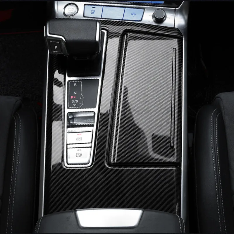 Für Audi A6 C8 2019 Mittelkonsole Schaltpanel Blende Carbon 2-teilig Zubehör