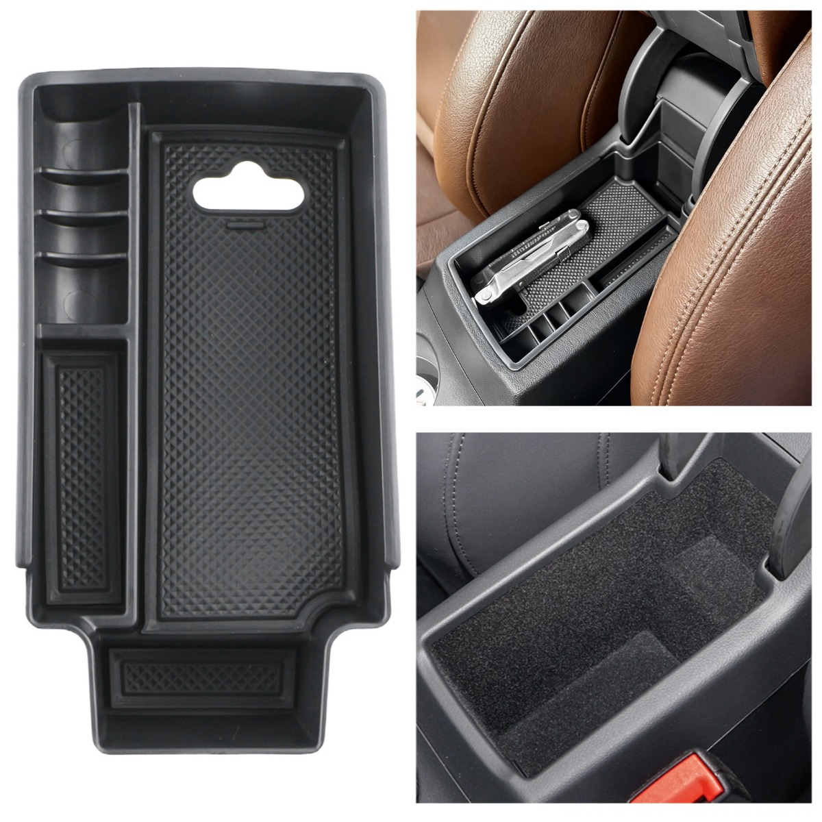 Für Audi Q3 8U 2013-2018 Mittelkonsole Organizer Ablagebox Schwarz