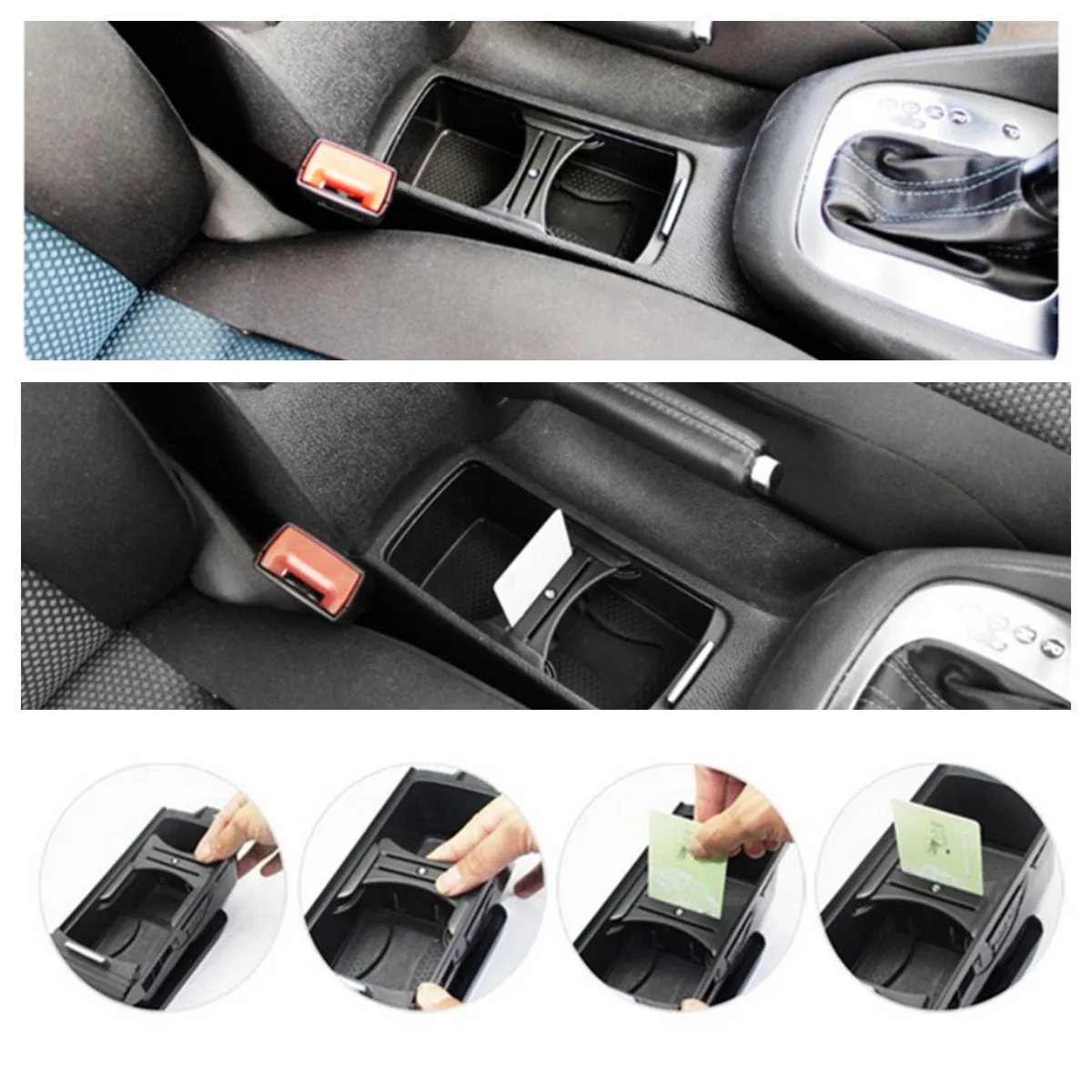 Für VW Golf 7 MK7 2008-2012 Getränkehalter Einsatz Schwarz Organizer Zubehör